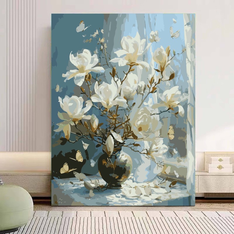 数字油画diy治愈填色唯美花卉高颜值解压丙烯画风景花卉装饰画|undefined