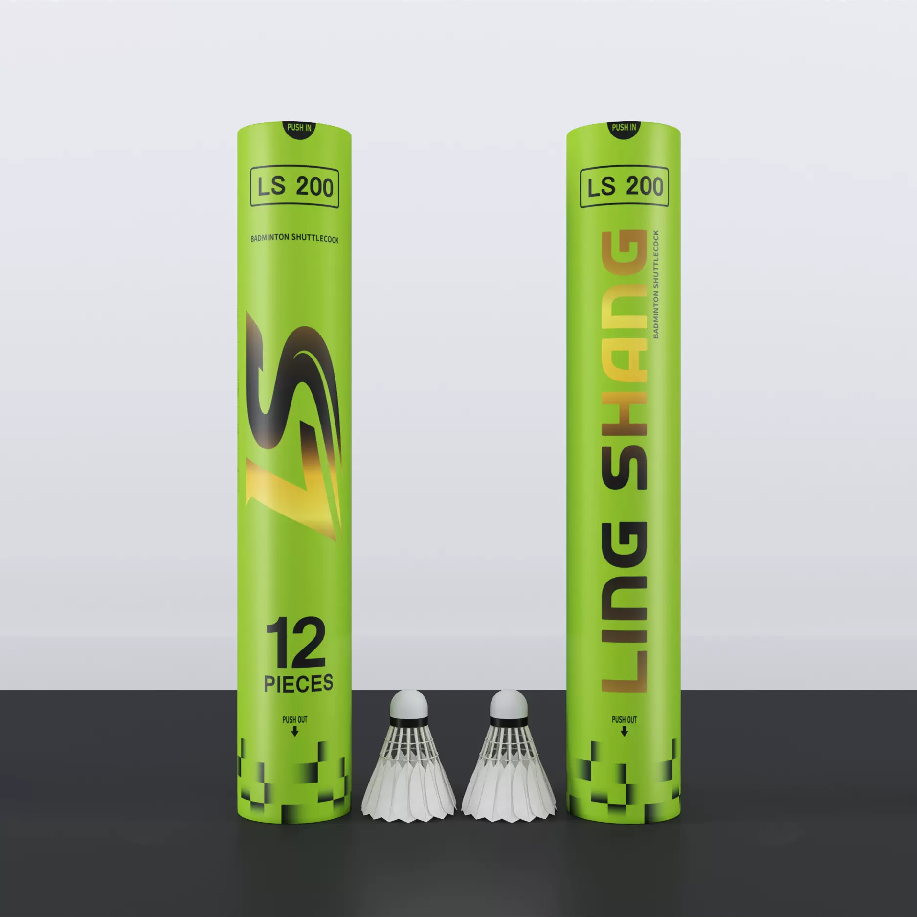 LS200羽毛球毽子12只装鸭毛拉直粗杆耐打飞行稳定