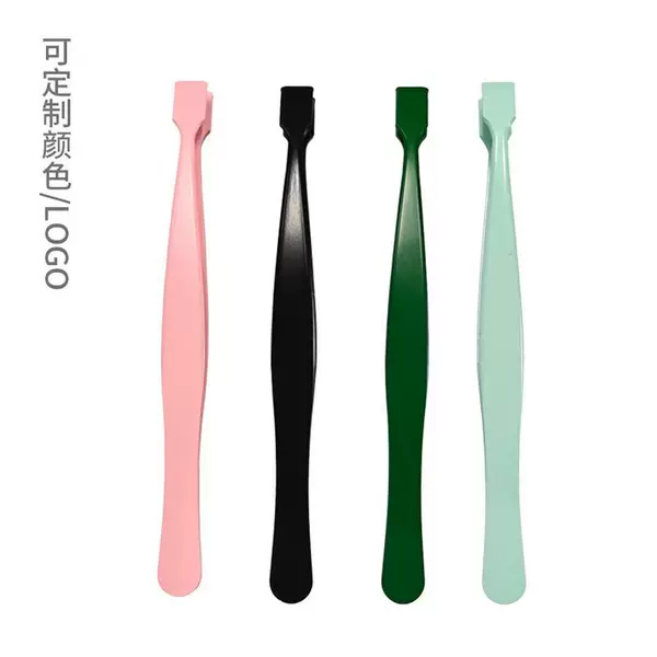 Lower eyelash tweezers flat head easy to use easy to graft eyelash glue-free novice false eyelash tweezers factory direct sales