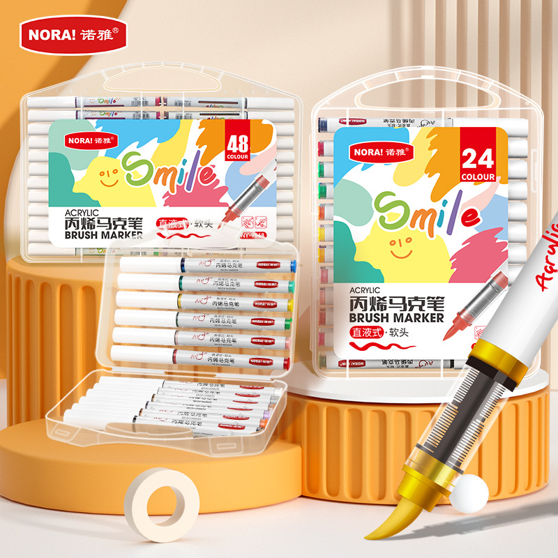 Direct Liquid Acrylic Marker Pen Student Special Set Art Cartoon DIY Watercolor Pen Soft Tip Color Pen for Kidsren