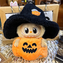 人形服のみ】17cm一二代布布ストラップハロウィーンカボチャ服黒帽子人形服ごまかし人形