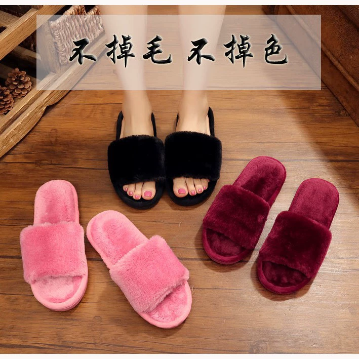 Настоящая фабрика Тапочки Мао Женские осенние трансграничные тапочки Amazon больших размеров Внешняя торговля Домашние плюшевые хлопковые тапочки для дома