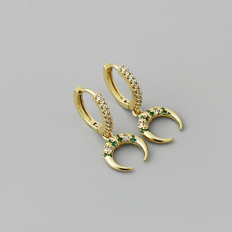 Retro Horn Crescent Shape Copper Earrings Wholesale Nihaojewelrypicture1
