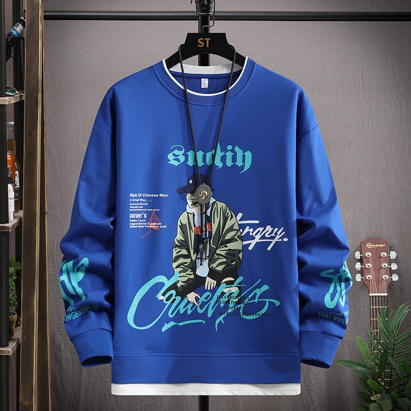 青少年の衛衣の男性の春秋の項の中学校の学生の長袖のtシャツの底のシャツの潮流の格好いい大きい子供の紳士服のスーツ|undefined
