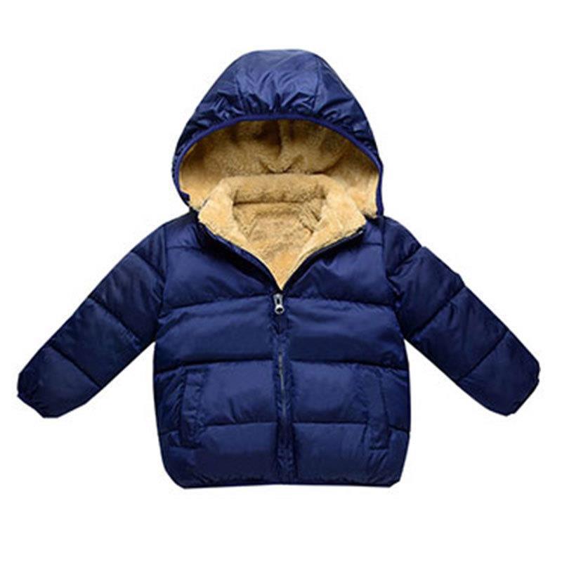 Abrigo acolchado de algodón para niños Abrigo acolchado de algodón engrosado para niños y niñas Abrigo acolchado de algodón con forro polar para bebés Abrigo de invierno al por mayor