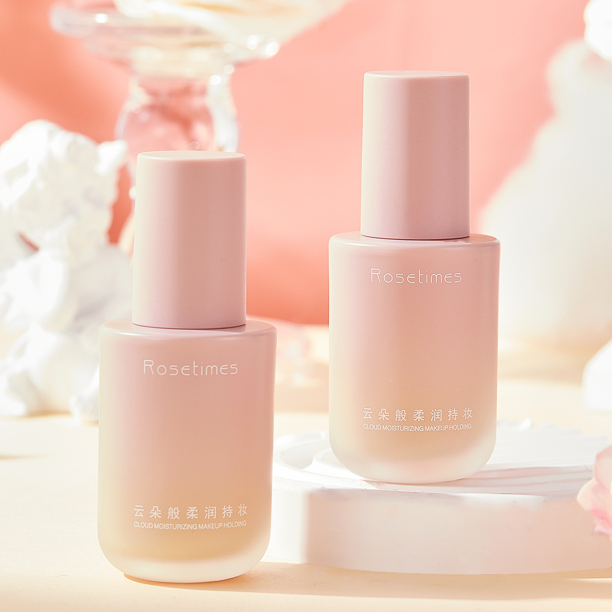 Foundation with coverage, long-lasting wear, non-transferring, non-comedogenic, lightweight, moisturizing, water-resistant, cloud-like softness, long-wear foundation.