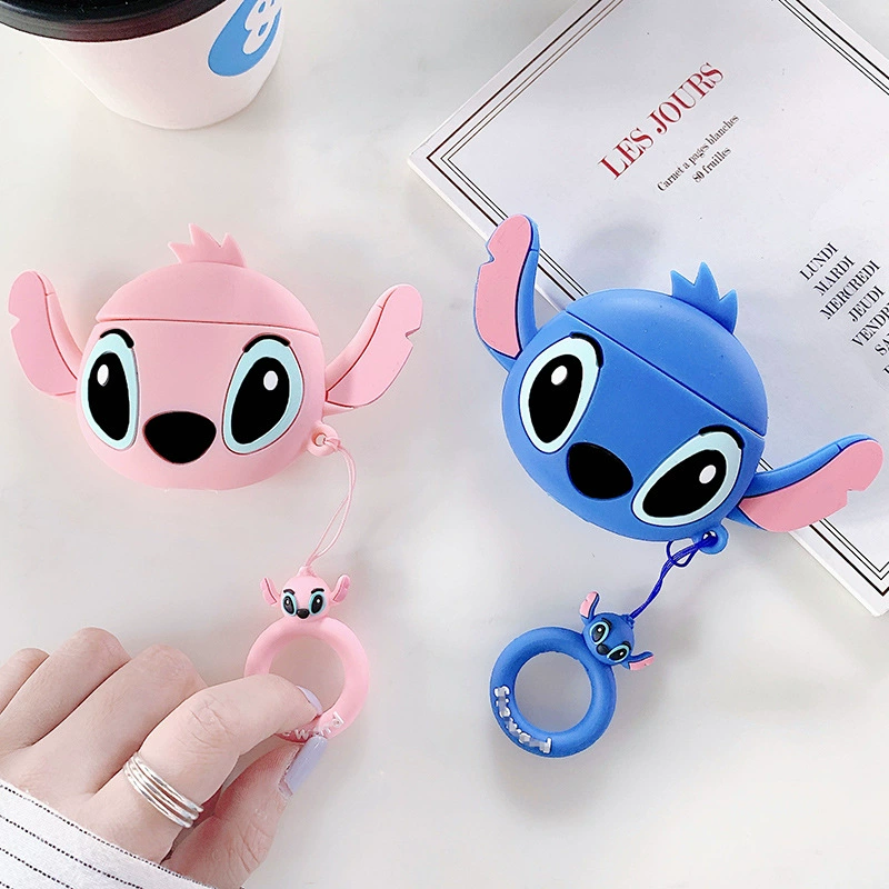 Силиконовый защитный чехол в виде мультфильма (Apple) для AirPods 1/2/Pro/3, милый карабин-брелок, Bluetooth-чехол