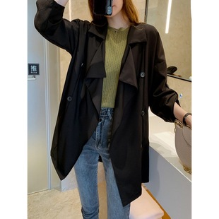 Autumn New Korean Style Trench Coat Women's Mid-length Short Thin Popular Coat Coat Trendy