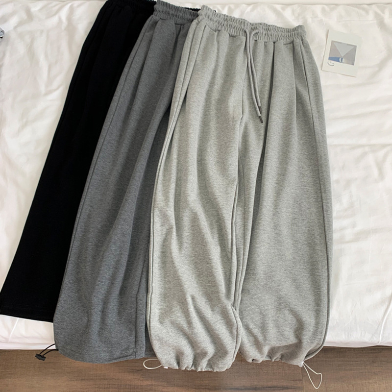 Foot-binding Sports Wide-leg Pants Spring and Autumn Thin Small Loose Slimming Straight-cut Women's Casual Trendy Pants