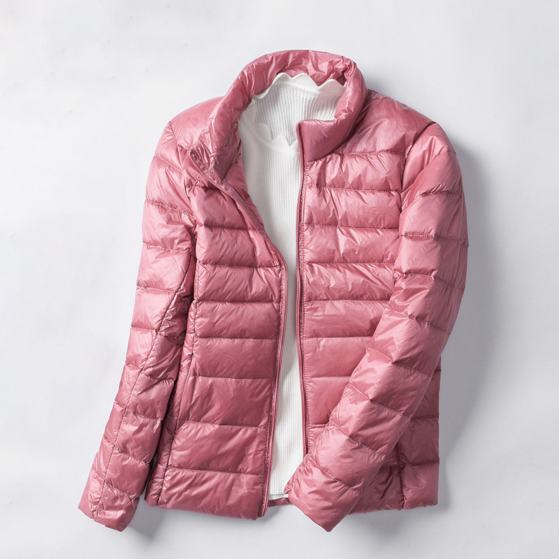 Winter Siyu plus size down jacket women's winter New short thin stand collar thickened warm slim white duck down jacket