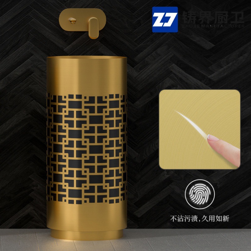 304 Stainless Steel Pedestal Basin New Chinese Style Cut Out Carved Stainless Steel Wash Basin House Hotel Wash Basin