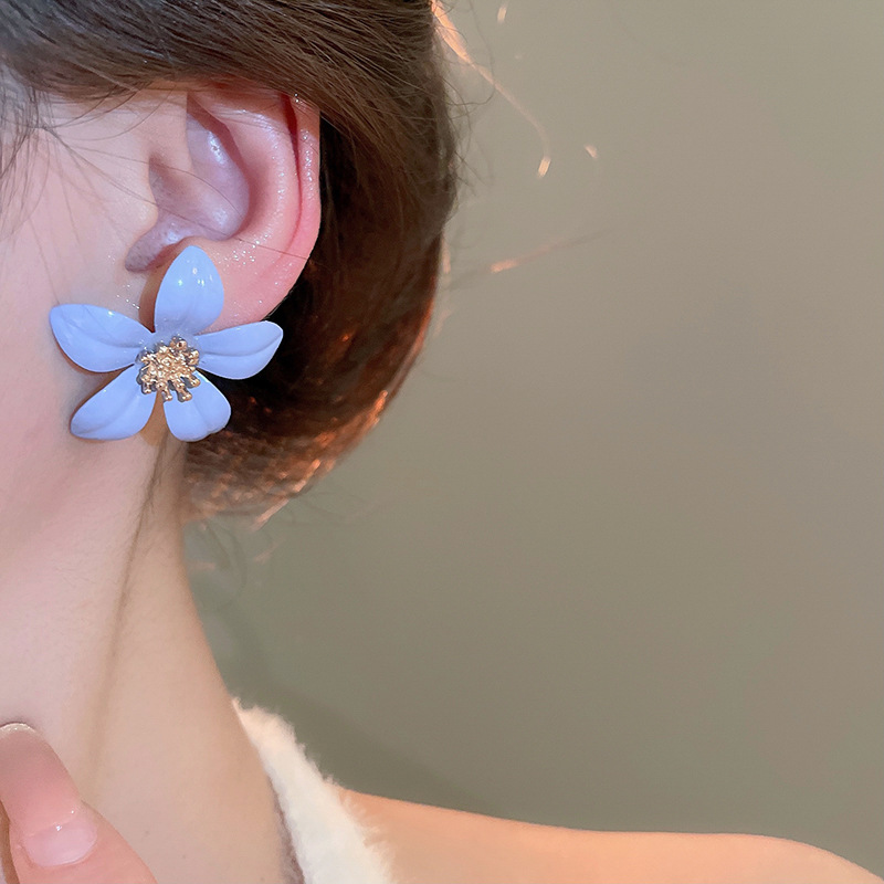 1 Par Dulce Flor Esmalte Aleación Hierro Pendientes display picture 29