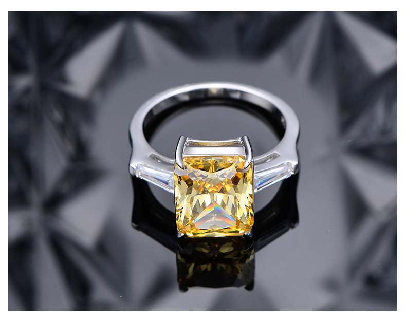 Fashion Geometric Sterling Silver Inlay Zircon Rings 1 Piece