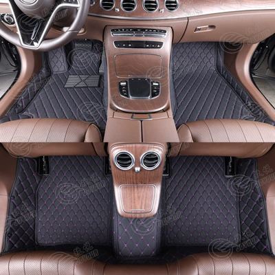 version right-hand drive car mat right-hand drive: Modelə uyğun ayaqaltı - black-purple-line
