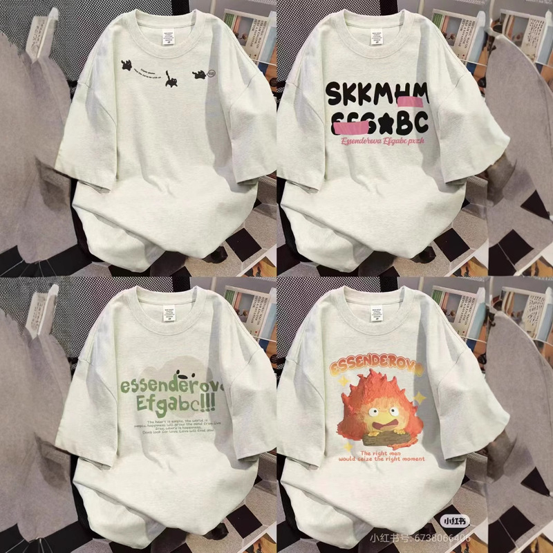 Women's T-Shirt Short-Sleeved Women's Tops Loose 2025 Summer New Design Pure Cotton Women's Summer High-End Wholesale Miscellaneous Items