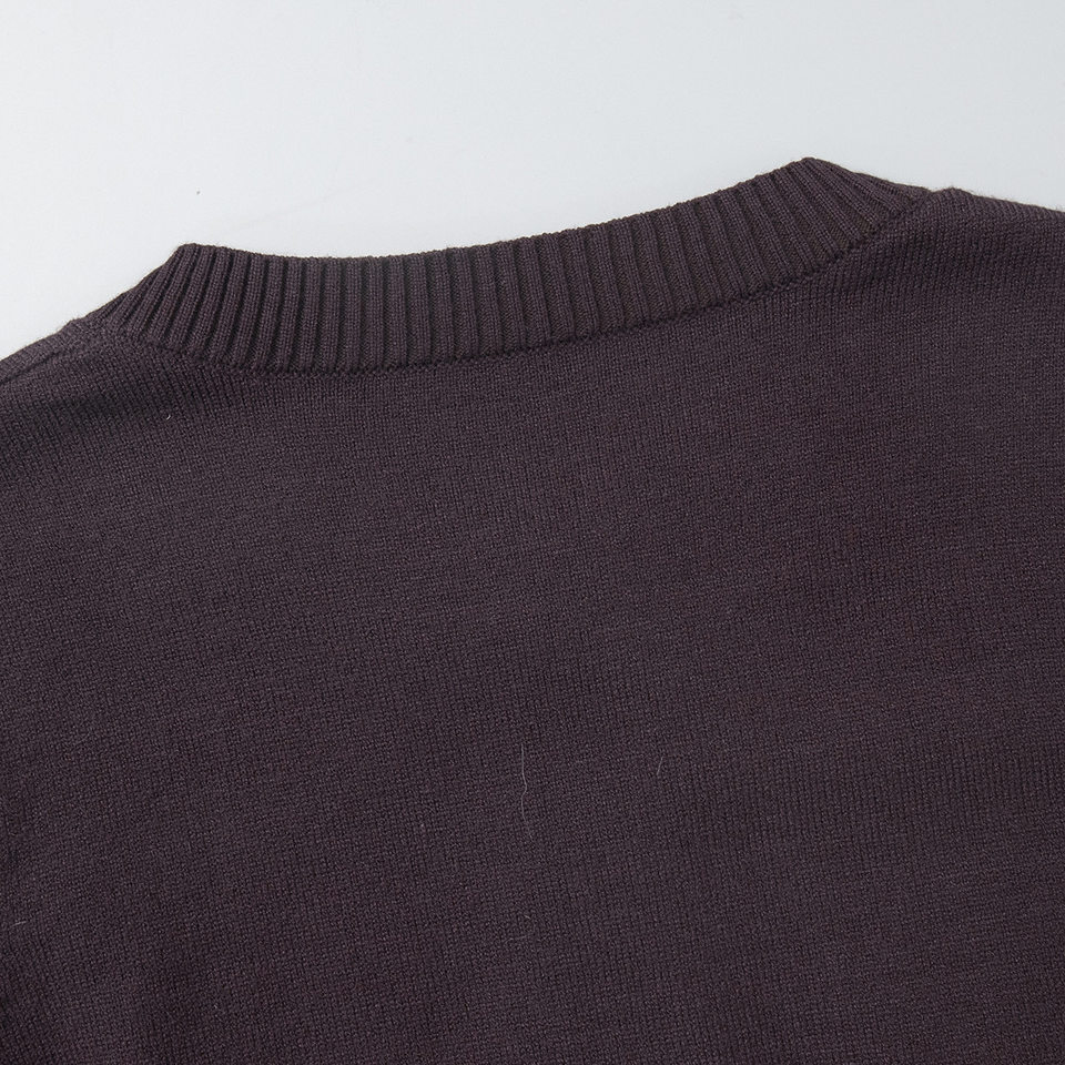 Bộ cardigan dệt kim nữ tay dài dáng ôm kèm quần dài cạp thấp — Màu xanh hải quân, màu sô cô la, màu xám đậm, quả mơ chi tiết 13