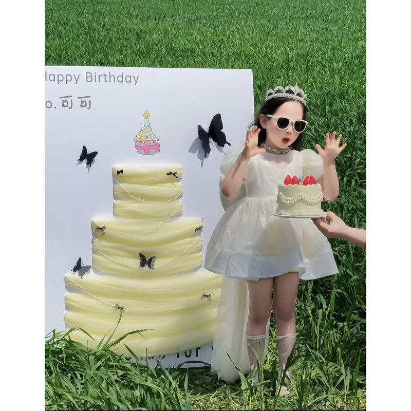ins誕生日純粋なメッシュ背景ソフトガーゼ無地幼稚園生地装飾結婚式の魚織り糸妖精ミスト糸|undefined