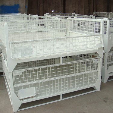 厂家生产折叠式网箱金属网箱金属笼 铁框仓储网箱可定 做各种尺寸