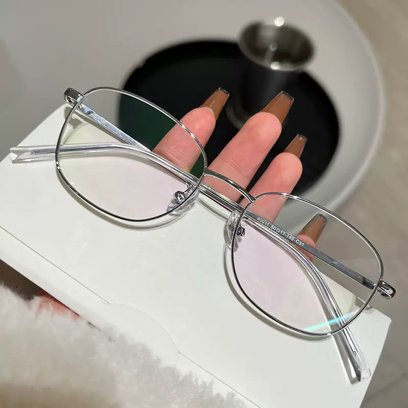 安科纯钛小框近视眼镜女韩版潮可配有度数防蓝光眼镜框小脸80011