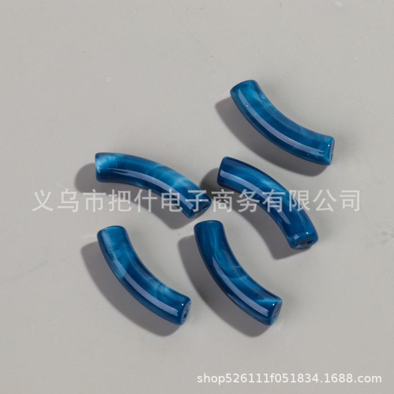 20颗/包弯管亚克力单色混色管珠DIY项链手饰项链发簪饰品配件批发|undefined