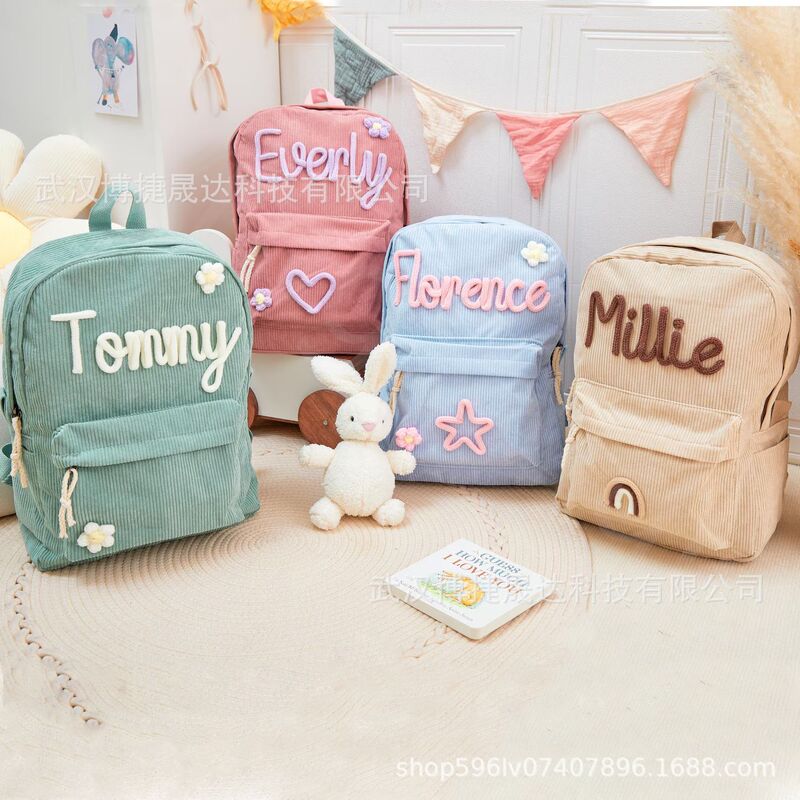 etsy パーソナライズされた手刺繍ホット販売新しい学生バックパック多用途レターバックパック防水クリエイティブペンダントバックパック|undefined