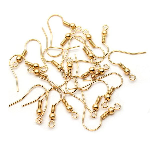 316 stainless steel ear hook real gold plating with beads with…