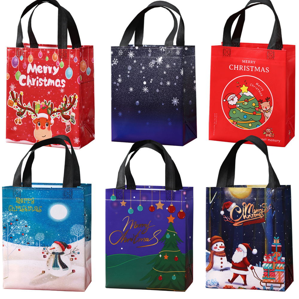 Christmas gift bag manufacturer wholesale hot melt laminated non-woven tote bag eco-friendly bag with logo printing