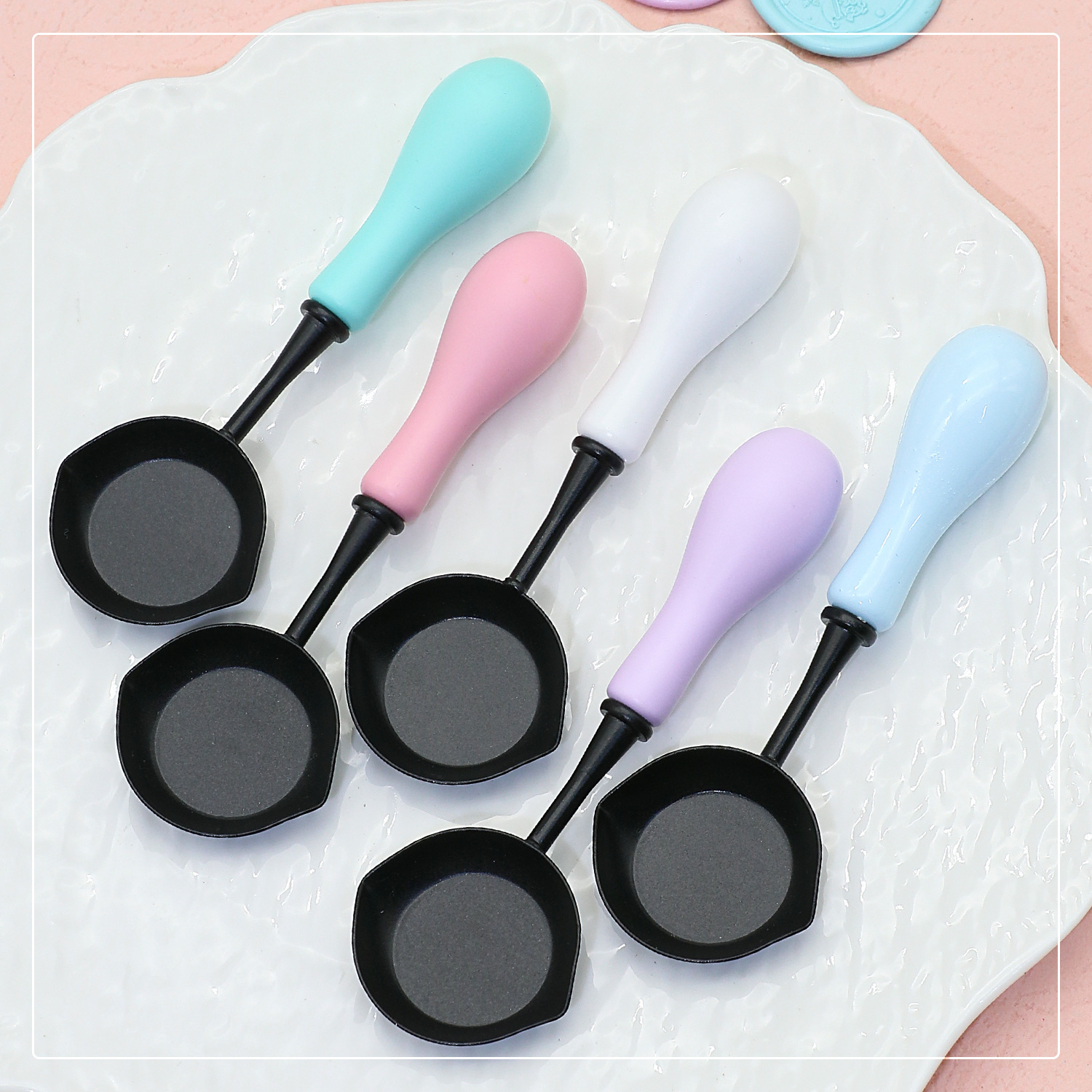 Cuchara antiadherente para sellos de cera, cuchara de fondo plano antiadherente para derretir cera, fácil de limpiar, se utiliza con horno de fusión, cuchara antiadherente.