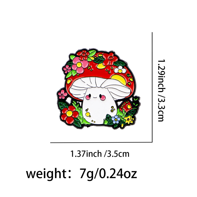 蘑菇胸针卡通金属徽章创意包包个性饰品勋章服装胸针可爱配饰|undefined