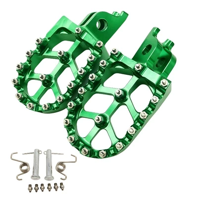 Motorcycle pedals Cr/Crf125R/250R/250X/450X Kawasaki Kx250F/450F - green