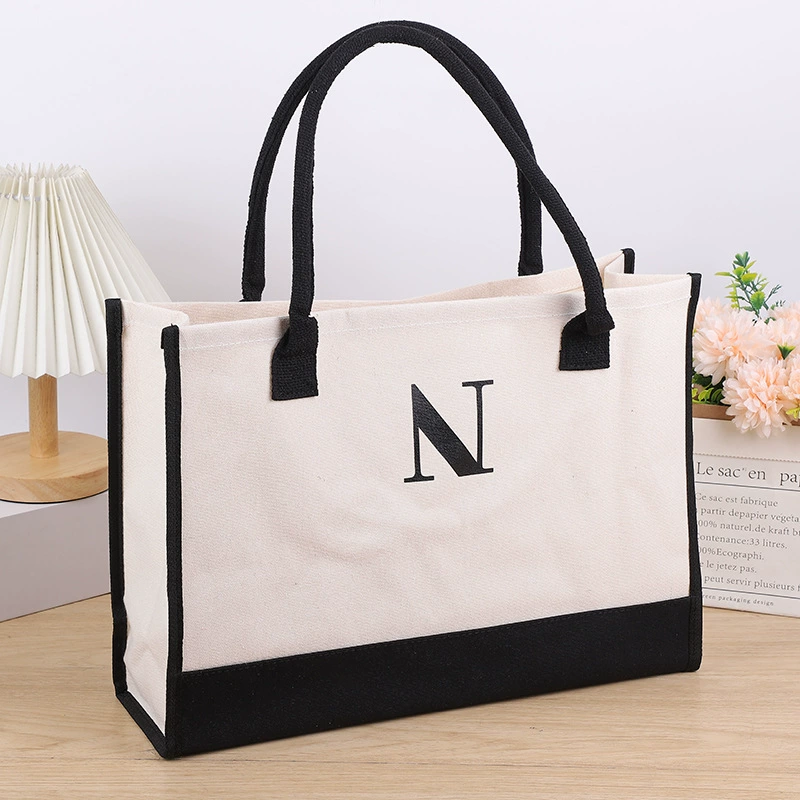 Большая модная льняная Tote-сумка — большая белая shopper-сумка