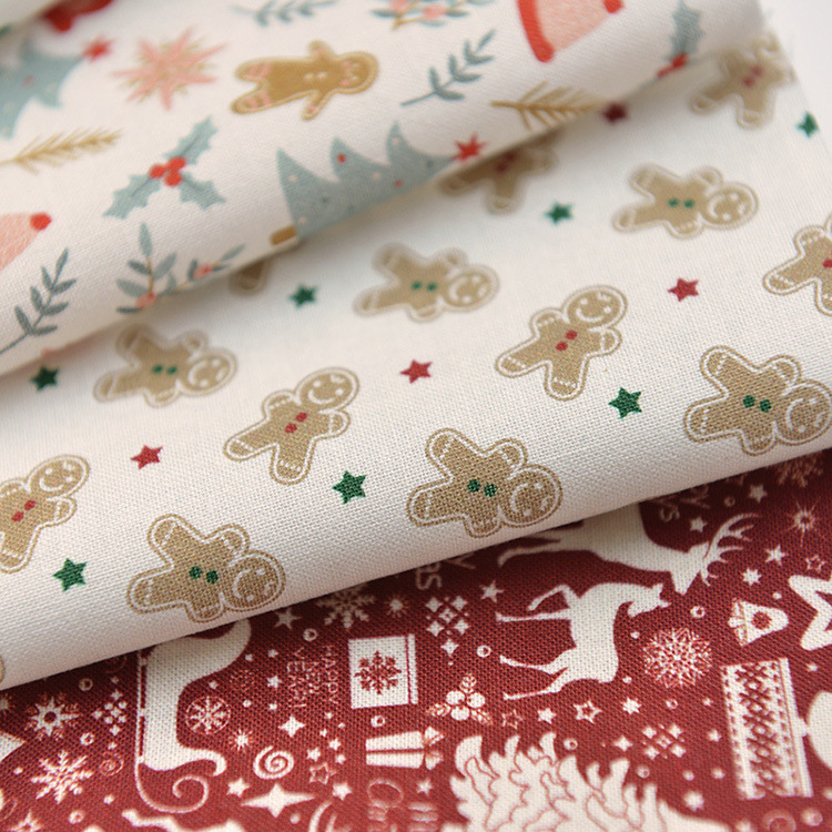 2022 moda de diseño de navidad 100% algodón impresión tela de camisa por patio