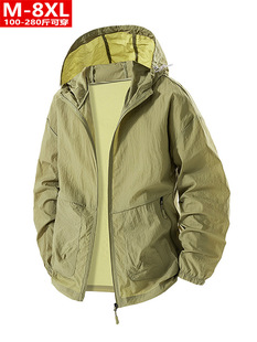 Summer trendy men's breathable thin ice silk jacket fat men plus fat large size loose quick-drying skin sun protection clothing