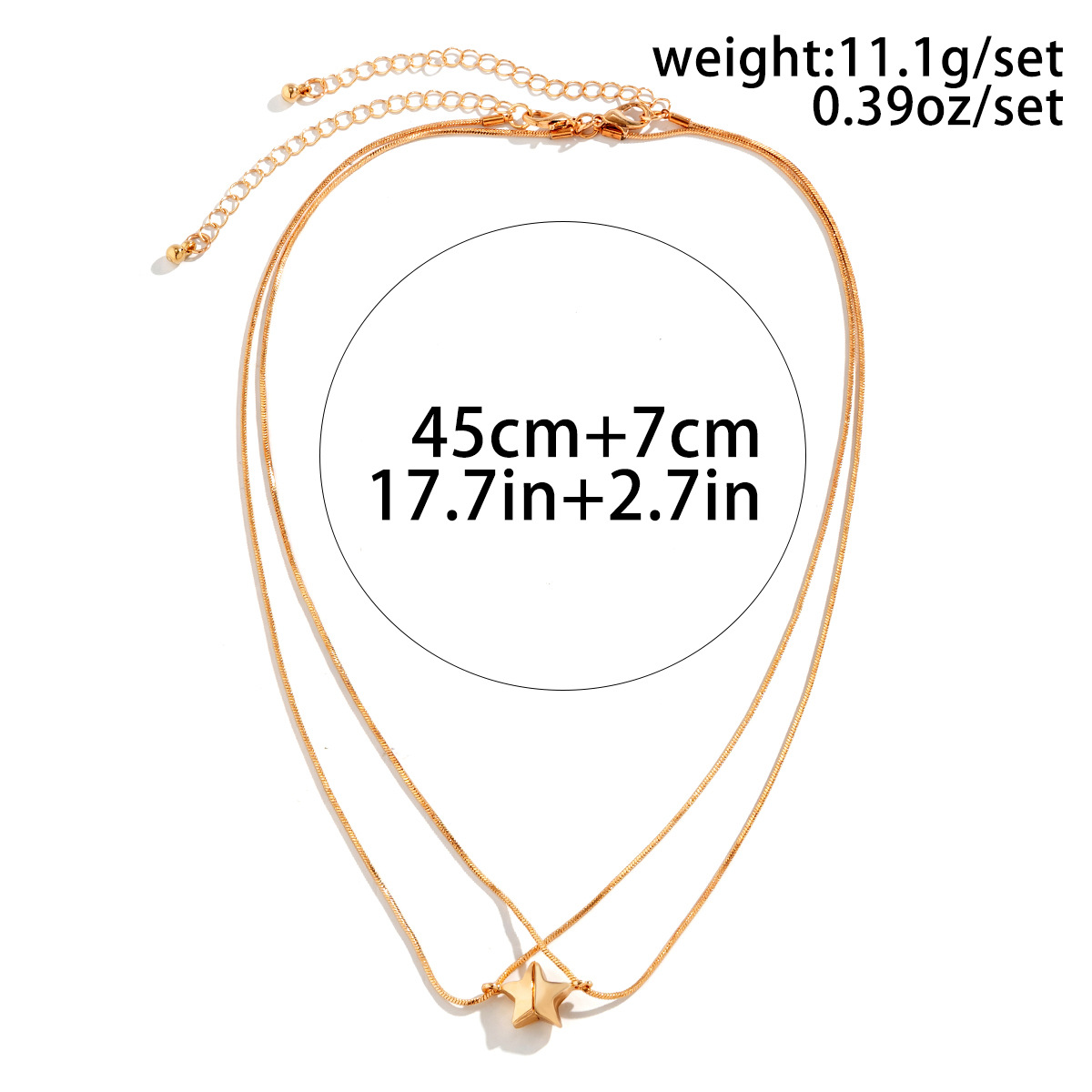 1 Set Fashion Star Alloy Plating Womenu0027S Pendant Necklace