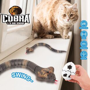 Intelligent induction remote control dual-function obstacle avoidance cobra simulation snake pet animal model cat animal toy