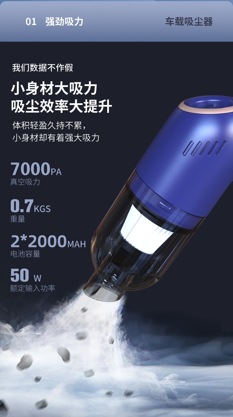 Blow and Suction Dual Purpose Car Vacuum Cleaner Mini Portable Car Supplies Plastic Abs Handheld Vacuum Cleaner