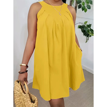 W 74404 Cotton sleeves loose dress �����������ȹ�羳