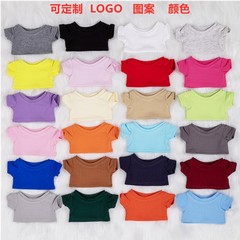 子供服10/15cm20cm綿人形白黒半袖tシャツ人形人形人形人形服にロゴ模様を付けることができる
