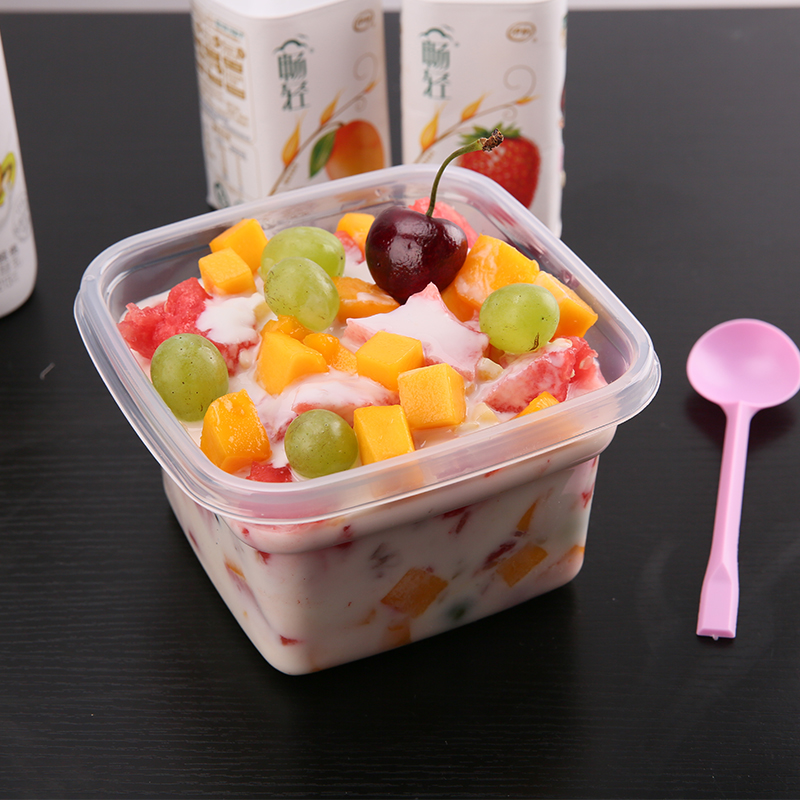 Z3VM正方形1005ml一次性餐盒加厚塑料外卖保鲜便当水果捞打包