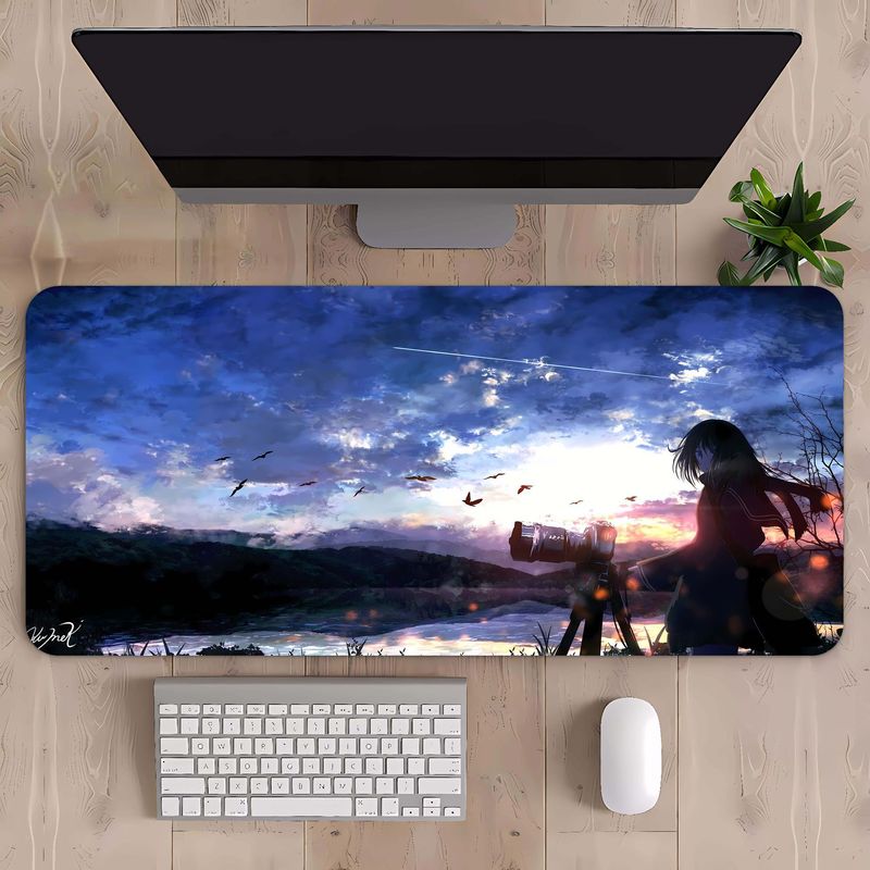マウスパッド特大山岳風景キーボードパッド特大厚手縁取り大型デスクパッド一件代発|undefined