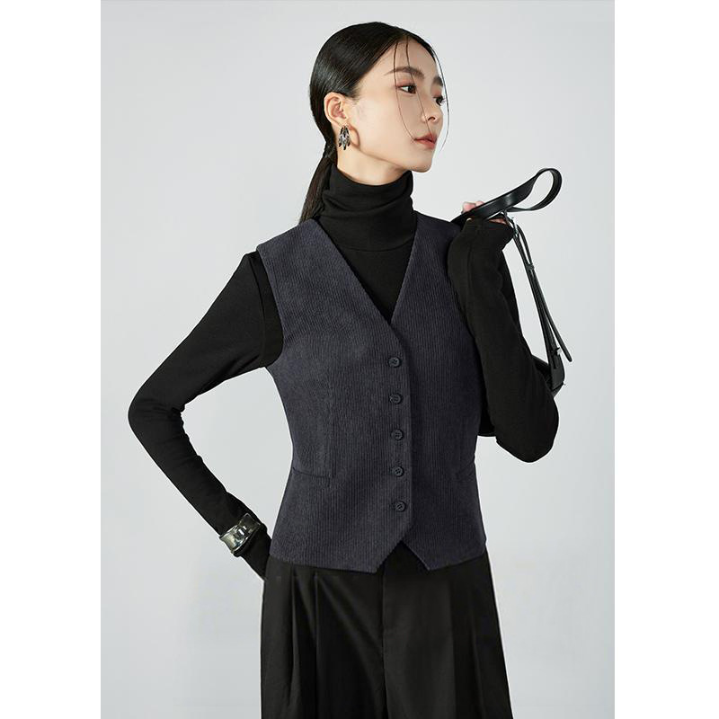 老钱风复古马甲摩登灯芯绒马夹厚女2025年秋季新款通勤高级感背心|undefined