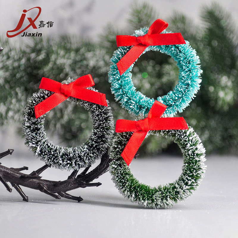 Cross-border simple door decoration Diy Christmas garland simulation rattan qiongma bow mini wreath Easter decoration