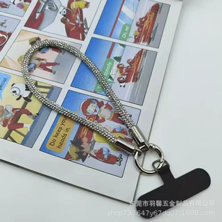 彩色高级水钻手机挂绳短款防丢手提腕绳镶钻手链手机配饰