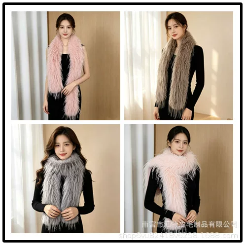 Hot-selling new imitation turkey feather scarf, high-end cheongsam dress shawl, autumn and winter fashion warm neck warmer, versatile fur collar