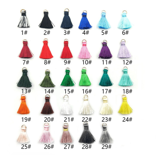Hanging Loop Small Tassel 2cm Polyester Rayon Tassel Ears Bag Accessory Hair Decorative Accessory DIY Accessory
