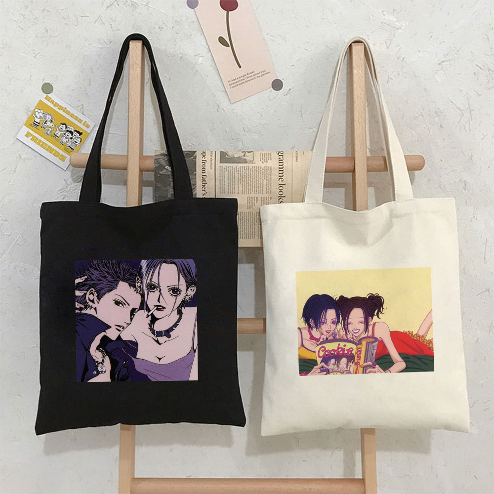 跨境外贸Anime Nana印花帆布包原宿单肩包学生时尚手提购物袋现货