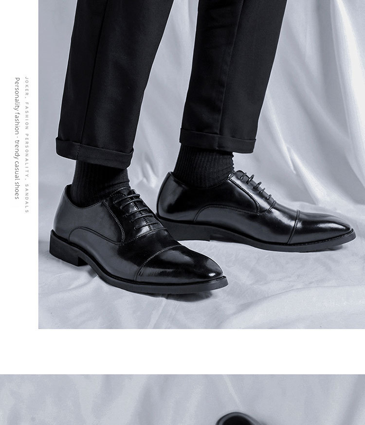 Scarpe da uomo in pelle a tre connettori, scarpe casual da lavoro, scarpe da uomo eleganti, scarpe da abito britanniche, scarpe da sposo da uomo, scarpe da sposa 8038-R_voghion.com