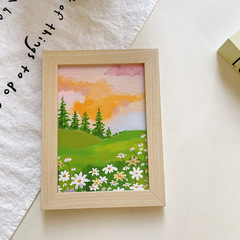 K9HX批發小清新花朵實木相框畫 ins少女心簡約擺台畫臥室客廳桌面