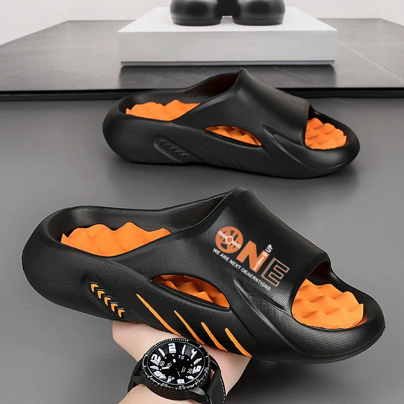 Мужские тапочки, летние домашние тапочки для массажа ног, нескользящие тапочки для уличной носки, спортивные сандалии на мягкой подошве.
