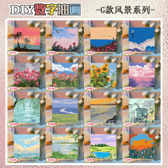 Diyデジタル油絵花卉風景装飾画漫画子供手作り成人塗り落書き減圧玩具